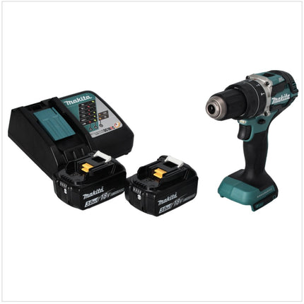 Makita DHP 484 RF Perceuse-visseuse à percussion sans fil 18 V 54 Nm brushless + 2x Batteries 3,0 Ah + Chargeur