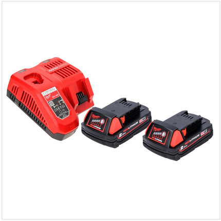 Milwaukee M18 BLID2-202FC TX Visseuse à percussion sans fil 180 Nm 1/4" 18V Brushless + 2x Batteries 2,0 Ah + Chargeur + Coffret TX