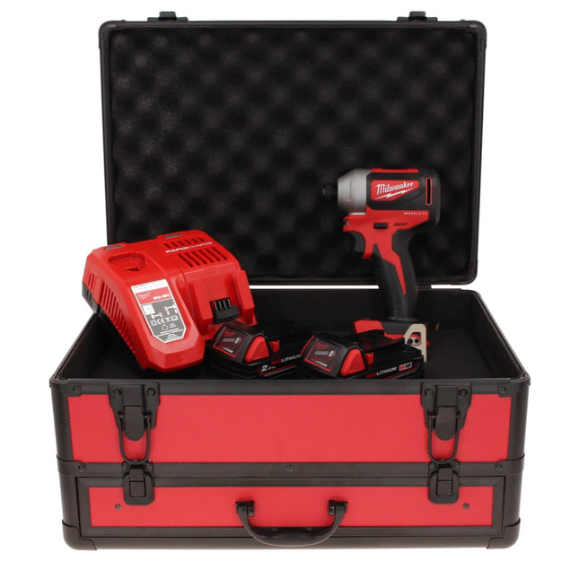 Milwaukee M18 BLID2-202FC TX Visseuse à percussion sans fil 180 Nm 1/4" 18V Brushless + 2x Batteries 2,0 Ah + Chargeur + Coffret TX