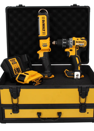 DeWalt DCD 791 P1 TX perceuse-visseuse sans fil 18 V 70 Nm sans balais + lampe à batterie DCL 050 18 V + 1 batterie 5,0 Ah + chargeur + coffret TX