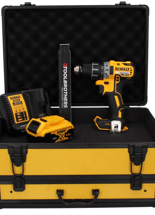 Perceuse-visseuse sans fil DeWalt DCD 791 P1 TX 18 V 70 Nm sans balais + 1x batterie 5,0 Ah + chargeur + mètre pliant + coffret TX