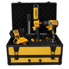 Perceuse-visseuse sans fil DeWalt DCD 791 P1 TX 18 V 70 Nm sans balais + lampe à batterie DCL 050 18 V + 1 batterie 5,0 Ah + chargeur + mètre pliant + coffret TX