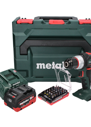 Taladro percutor a batería Metabo SB 18 LT BL 18 V 75 Nm sin escobillas + 1x batería 5,5 Ah + cargador + juego de puntas 32 piezas + metaBOX