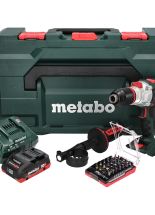 Metabo SB 18 LTX BL I Akumulatorowa wiertarko-wkrętarka udarowa 18 V 130 Nm bezszczotkowa + 1x akumulator 4,0 Ah + ładowarka + 32-częściowy zestaw bitów + metaBOX