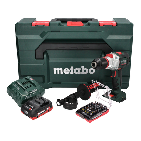 Metabo SB 18 LTX BL I Perceuse à percussion sans fil 130 Nm 18 V Brushless + 1x Batterie 4,0 Ah + Chargeur + Coffret metaBOX + Set d'embouts 32 pcs.