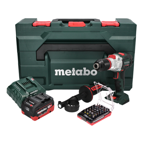 Metabo SB 18 LTX BL I taladro percutor a batería 18 V 130 Nm sin escobillas + 1x batería 5,5 Ah + cargador + juego de puntas 32 piezas + metaBOX