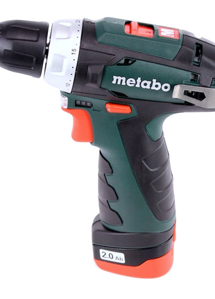 Perceuse-visseuse sans fil Metabo Power Maxx BS 10.8 10,8 V + 2 batteries 2,0 Ah + chargeur + jeu d'embouts 32 pièces + coffret