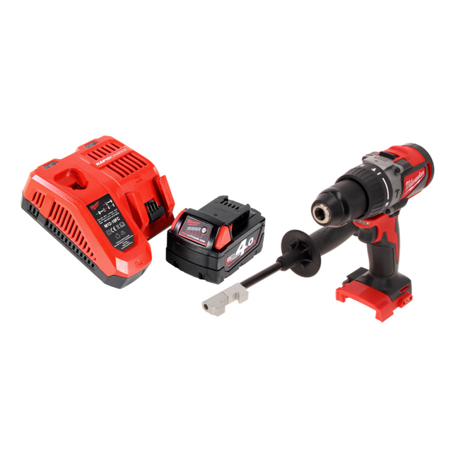 Milwaukee M18 BLPD2-401 FC Perceuse-visseuse à percussion sans fil 82 Nm 18V Brushless + 1x Batterie 4,0 Ah + Chargeur