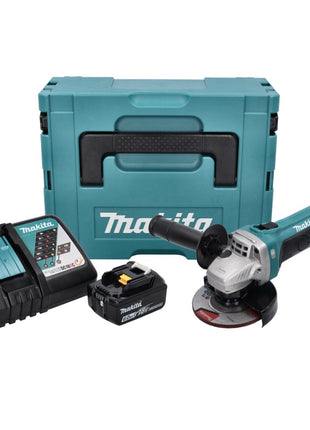 Makita DGA 452 RG1J Meuleuse d'angle sans fil 18 V 115 mm + 1x Batterie 6,0 Ah + Chargeur + Coffret Makpac