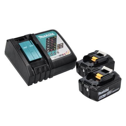 Makita DGA 452 RGJ Meuleuse d'angle sans fil 18 V 115 mm + 2x Batteries 6,0 Ah + Chargeur + Coffret Makpac