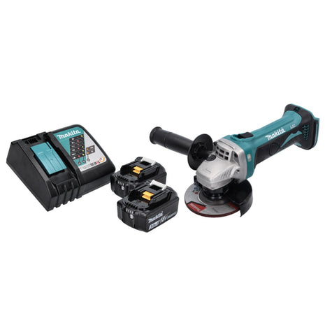 Makita DGA 452 RF Meuleuse d'angle sans fil 18 V 115 mm + 2x Batteries 3,0 Ah + Chargeur