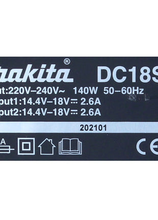 Makita DC 18 SH Chargeur double LXT 2x 14,4 V - 2x 18 V (36 V), Courant de charge 2,6 ampères (199687-4)