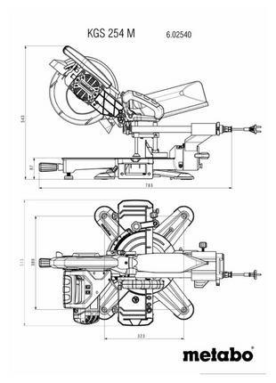 Metabo KGS 254 M 1800 W Scie à onglet 254 mm (602540000)