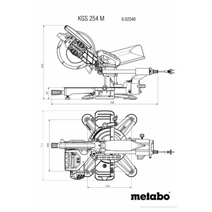 Metabo KGS 254 M 1800 W Scie à onglet 254 mm (602540000)