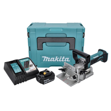 Makita DPJ 180 RF1J Akku Nutfräse 18 V 100 mm + 1x Akku 3,0 Ah + Ladegerät + Makpac - Toolbrothers