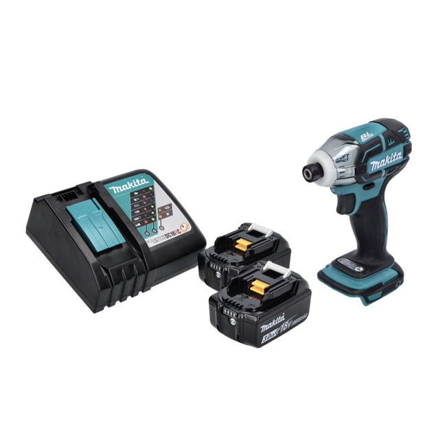 Makita DTS 141 RF Visseuse à impulsions sans fil 18 V 40 Nm 1/4" Brushless + 2x batterie 3,0 Ah + chargeur