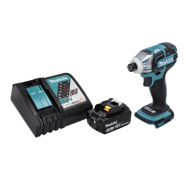 Makita DTS 141 RT1 Visseuse à impulsions sans fil 18 V 40 Nm 1/4" Brushless + 1x batterie 5,0 Ah + chargeur