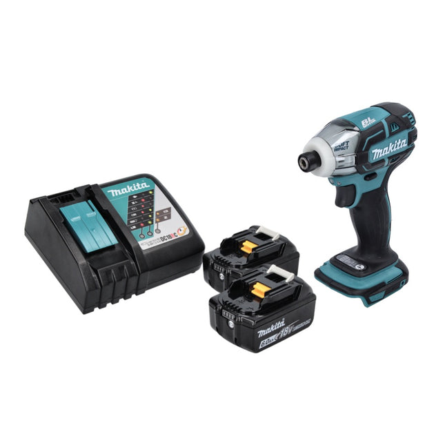 Makita DTS 141 RG Visseuse à impulsions sans fil 18 V 40 Nm 1/4" Brushless + 2x batterie 6,0 Ah + chargeur