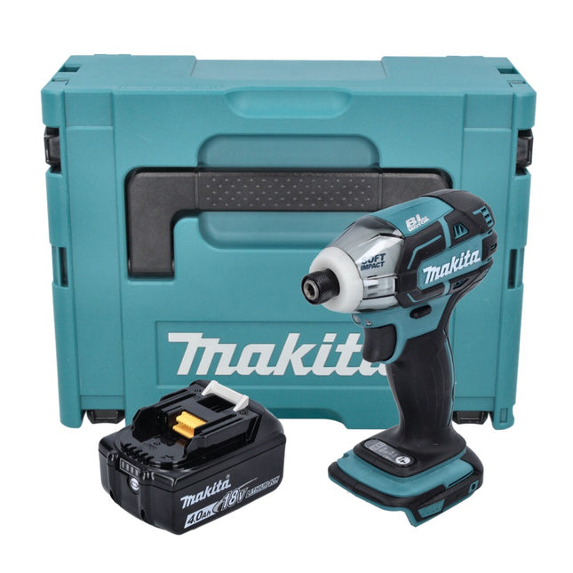 Makita DTS 141 M1J Visseuse à impulsions sans fil 18 V 40 Nm 1/4" Brushless + 1x batterie 4,0 Ah + Makpac - sans chargeur