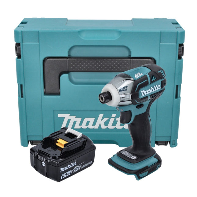 Makita DTS 141 G1J Visseuse à impulsions sans fil 18 V 40 Nm 1/4" Brushless + 1x batterie 6,0 Ah + Makpac - sans chargeur