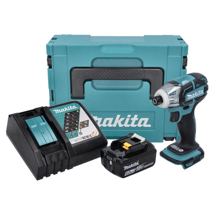 Makita DTS 141 RG1J Visseuse à impulsions sans fil 18 V 40 Nm 1/4" Brushless + 1x batterie 6,0 Ah + chargeur + Makpac