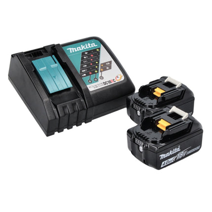Makita DBN 500 RM Cloueuse Sans Fil 18 V 15-50 mm + 2x batterie rechargeable 4,0 Ah + kit chargeur