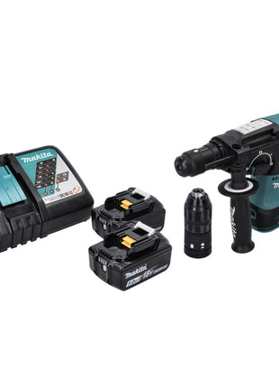 Makita DHR 243 RT Marteau perforateur sans fil 18 V SDS plus Brushless + 2x batterie 5,0 Ah + chargeur