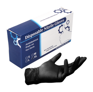Gants jetables en nitrile en boîte distributrice - 100 pièces taille XL / extra large - non stériles