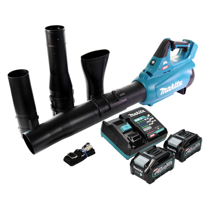 Makita UB 001 GM201 Souffleur de feuilles à batterie 40 V max. Brushless + 2x batterie 4,0 Ah + chargeur