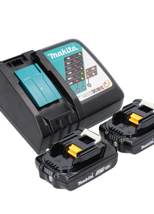 Makita DHP 487 RAJ Perceuse-visseuse à percussion sans fil 18 V 40 Nm Brushless + 2x Batteries 2,0 Ah + Chargeur + Makpac