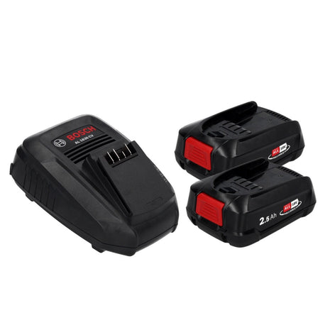 Bosch Starter Set 18 V con: 2x Batterie PBA 2,5 Ah + Caricabatterie AL 1830 CV ( 1600A011LD ) Home & Garden System POWER FOR ALL