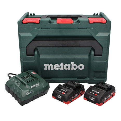 Set básico Metabo 18 V LiHD + 2x batería 4,0 Ah + cargador ASC 55 + metaBOX