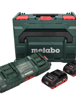 Kit de base Metabo 18 V LiHD + 2x batterie 4,0 Ah + chargeur ASC 145 DUO + ​​metaBOX