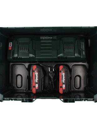 Kit de base Metabo 18 V LiHD + 2x batterie 4,0 Ah + chargeur ASC 145 DUO + ​​metaBOX