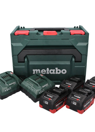 Kit de base Metabo 18 V LiHD + 4x batteries 5,5 Ah + 2x chargeur ASC 55 + metaBOX