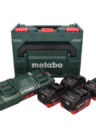 Kit de base Metabo 18 V LiHD + 4x batteries 5,5 Ah + chargeur ASC 145 DUO + ​​metaBOX