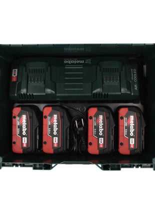 Kit de base Metabo 18 V LiHD + 4x batteries 5,5 Ah + chargeur ASC 145 DUO + ​​metaBOX