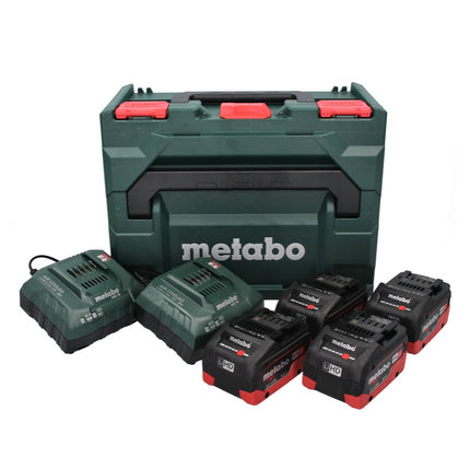 Kit de base Metabo 18 V LiHD + 4x batterie 8,0 Ah + 2x chargeur ASC 55 + métaBOX