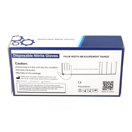 Gants jetables en nitrile - 100 pièces taille L / large - non stériles