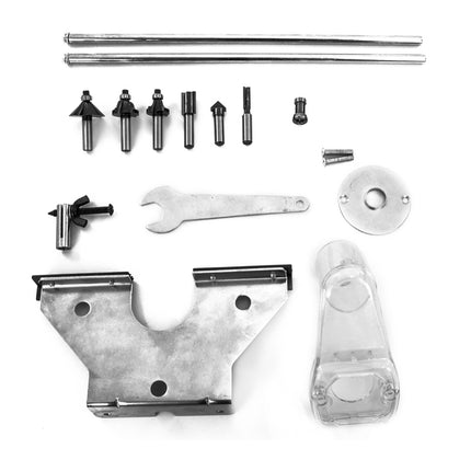 Güde OF 1200 E Défonceuse 1200 W course 55 mm + Set de toupie - 6 pièces (58117)