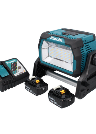 Makita DML 809 RM Akku LED Baustrahler 18 V 10000 lm + 2x Akku 4,0 Ah + Ladegerät