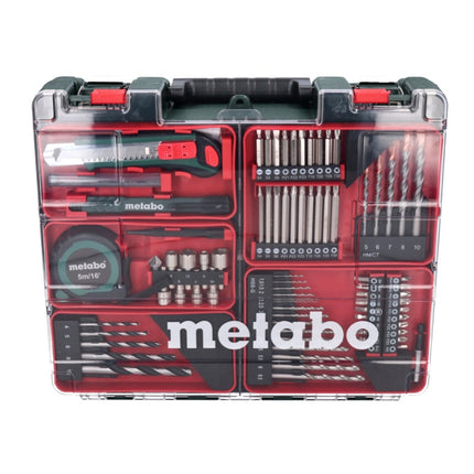 Metabo SB 18 set Perceuse à percussion sans fil 18 Volt 48 Nm (602245880) + 2x Batteries 2,0 Ah + Chargeur + Jeu de 88 forets + Coffret de transport