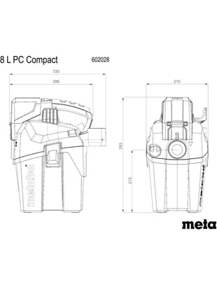 Metabo AS 18 L PC Kompaktowy odkurzacz akumulatorowy 18 V 6 l IPX4 klasa pyłu L ( 602028850 ) solo na mokro i sucho - bez akumulatora, bez ładowarki