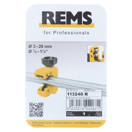 REMS RAS CU-INOX 3-28 MINI Coupe-tube 3 - 28 mm 1/8 - 1 1/8'' ( 113240 R )