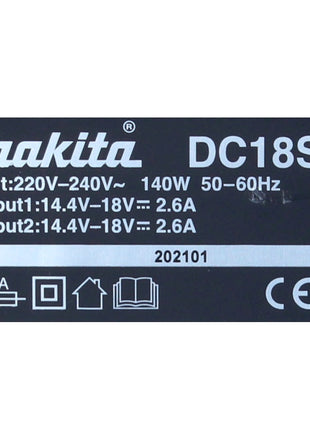 Makita Power Source Kit 18 V : 2x BL 1820 B Batteries 2,0 Ah +  DC 18 SH Chargeur double (197254-9) (199687-4)