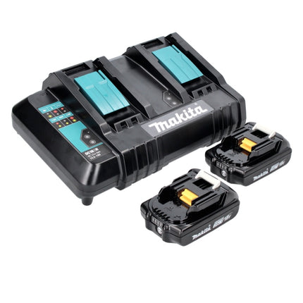 Makita Power Source Kit 18 V avec 2x BL 1820 B batterie 2,0 Ah ( 197254-9 ) + DC 18 SH chargeur double ( 199687-4 )
