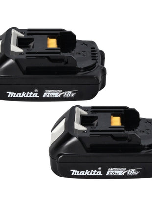 Makita Power Source Kit 18 V : 2x BL 1820 B Batteries 2,0 Ah +  DC 18 SH Chargeur double (197254-9) (199687-4)