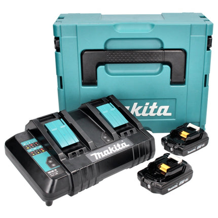 Makita Power Source Kit 18 V avec 2x BL 1820 B batterie 2,0 Ah ( 197254-9 ) + DC 18 SH chargeur double ( 199687-4 ) + Makpac