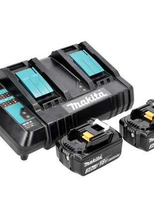 Makita Power Source Kit 18 V : 2x BL 1830 B Batteries 3,0 Ah + DC 18 SH Chargeur double (197599-5) (199687-4)