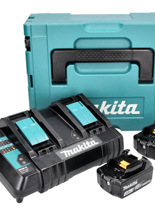 Makita Power Source Kit 18 V mit 2x BL 1830 B 3,0 Ah Akku ( 197599-5 ) + DC 18 SH Doppel Ladegerät ( 199687-4 ) + Makpac